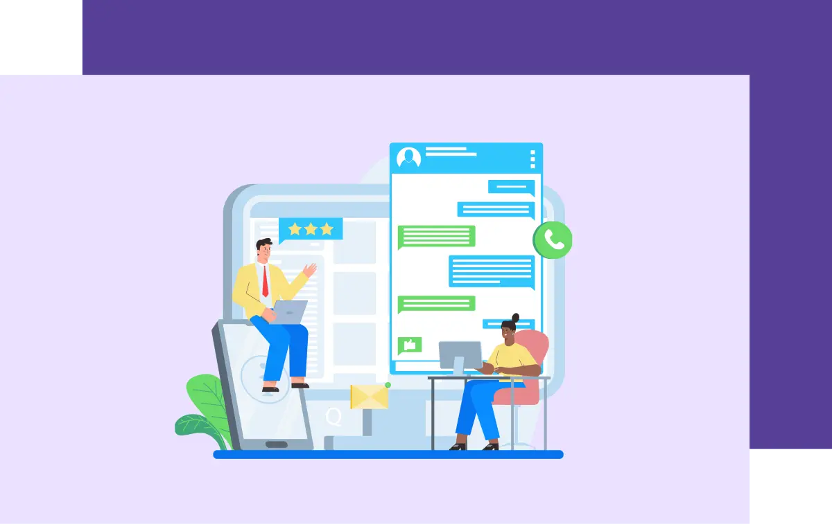 flat illustration with chat aspects