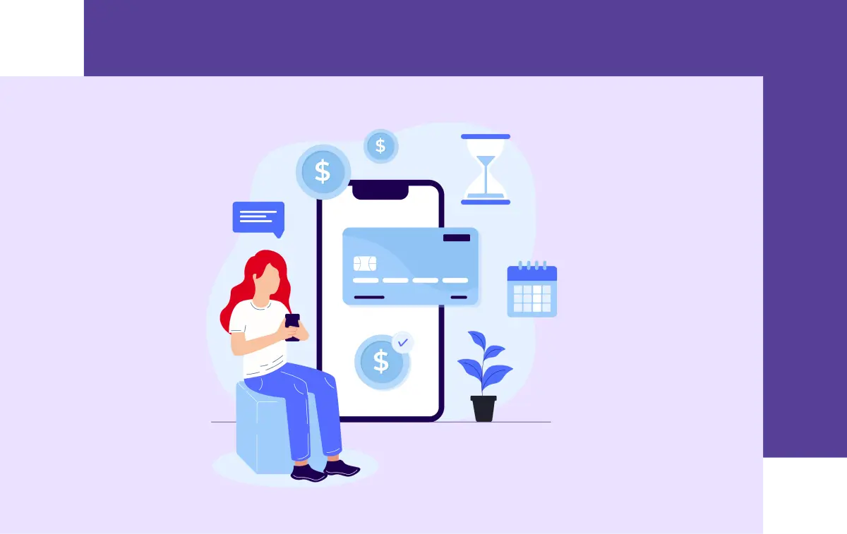 flat illustration with mobile payment aspects