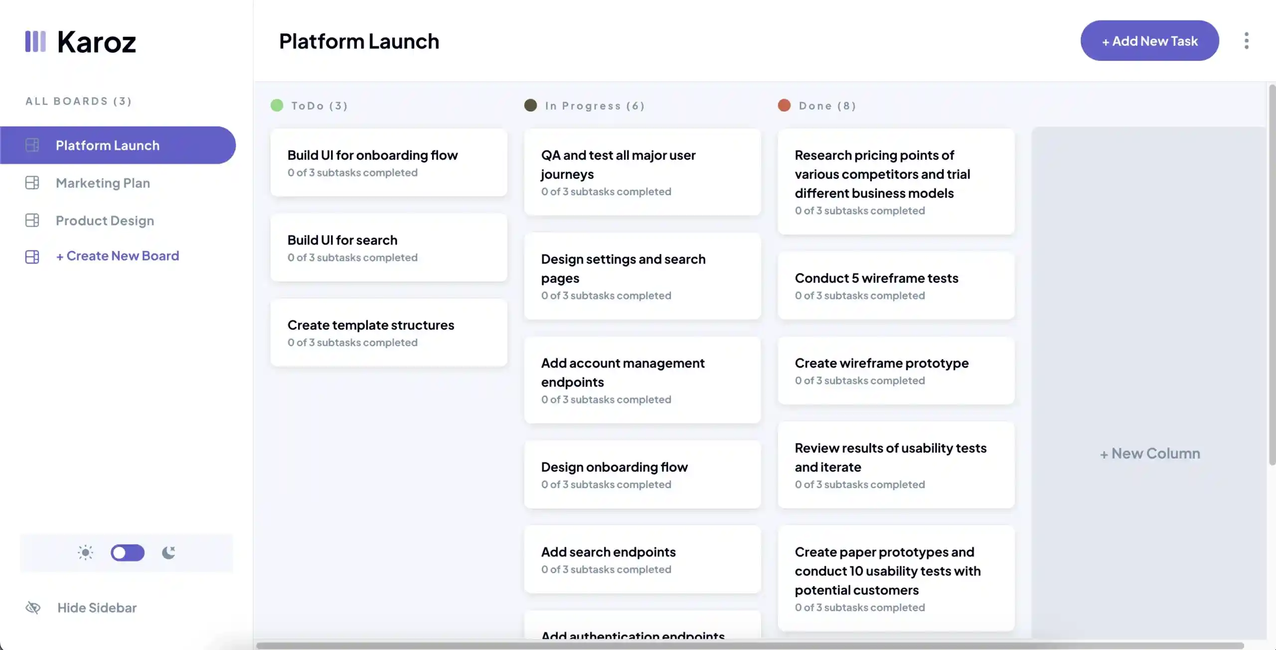 karoz kanban web app